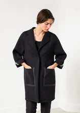 Neoprene Flower Coat in Black
