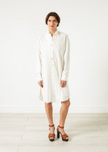 Pleated Sleeve Tunic in White
