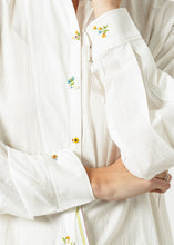 Pleated Sleeve Tunic in White
