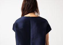 Tucked Sleeve Blouse in Navy
