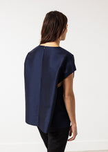 Tucked Sleeve Blouse in Navy
