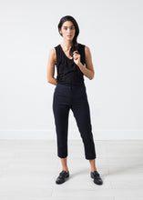 Wool Cropped Pant in Navy
