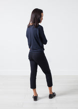 Boat Neck Top in Marine
