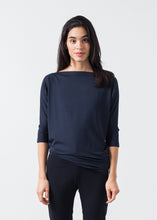 Boat Neck Top in Marine
