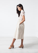 Eulera Leather Skirt in Cream
