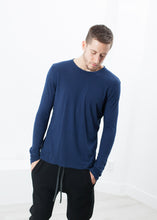 Cashmere Jersey Long Sleeve Tee in Navy
