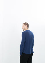 Cashmere Jersey Long Sleeve Tee in Navy
