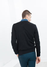Hidden Placket Cardigan in Black
