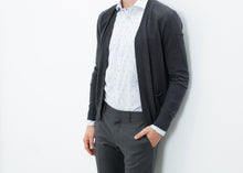 Hidden Placket Cardigan in Charcoal
