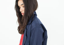 Sateen Trench in Navy
