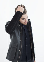 Prince Leather Field Jacket in Meteor
