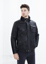 Prince Leather Field Jacket in Meteor
