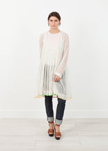 Pink Bib Dress in White
