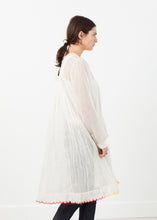 Pink Bib Dress in White
