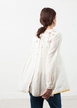 Floral Front Peasant Blouse in White
