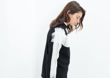 Contrast Felted Sweater in Black
