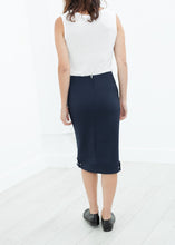 Contrast Zipper Skirt in Navy
