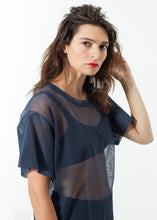 Mesh Over Tee in Navy
