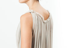 Chiffon Cape Back Dress in Sand
