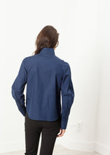 Full Collar Poplin Blouse in Navy
