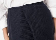 Pleated Wool Skirt in Navy
