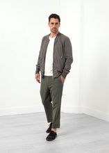 Leather Bomber Jacket in Dust
