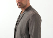 Leather Bomber Jacket in Dust
