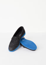 Suede Loafers - Black/Blue

