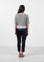 Sleeve Top in Navy Stripe
