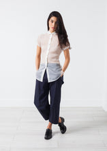 Sheer Button-Up Blouse in Ivory
