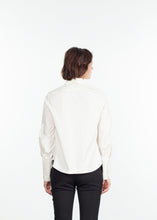 Trim Collar Poplin Blouse in Off White
