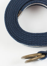 Striped Web Belt in Navy/White
